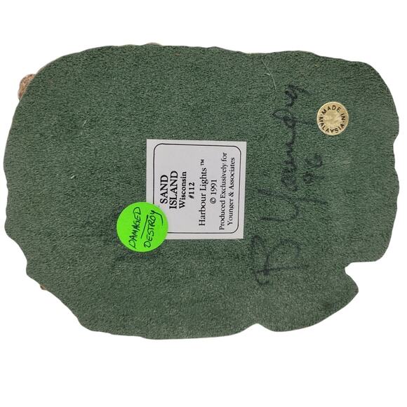 Vintage 1991 Younger SIGNED Harbour Lights Sand Island WI #112 Lighthouse - Picture 6 of 8